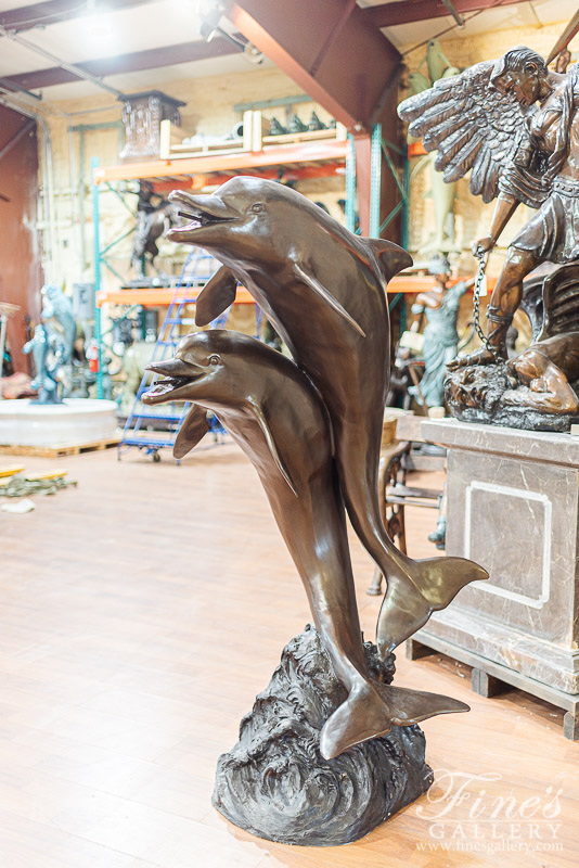Bronze Fountains  - Dancing Dolphins Bronze Fountain - BF-150