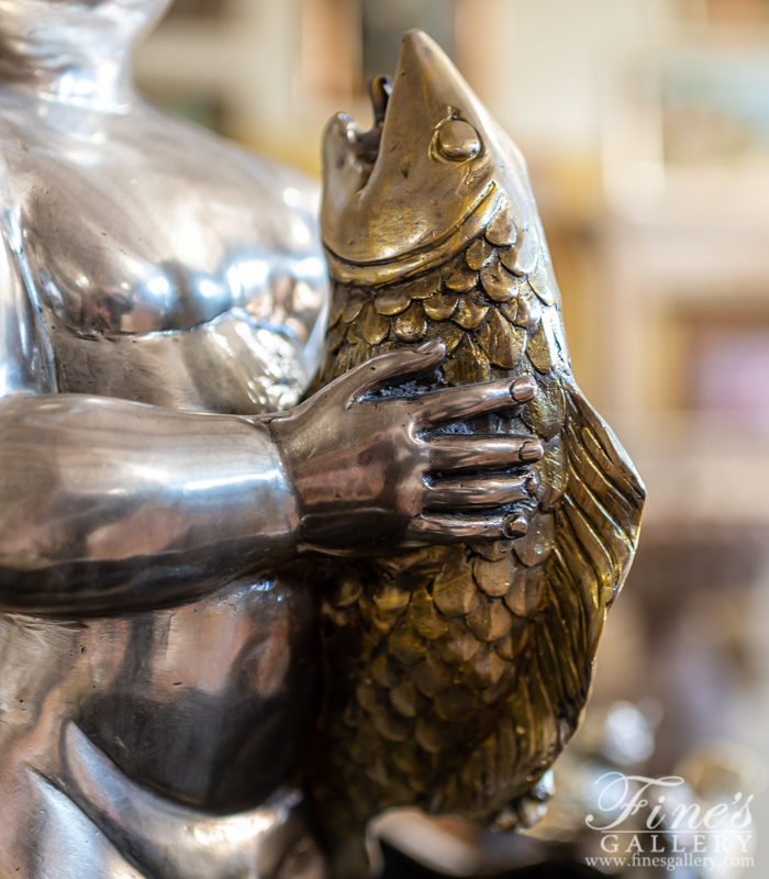 Search Result For Bronze Fountains  - Child With Fish Bronze Founati - BF-764