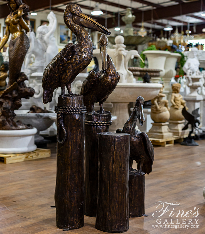Bronze Fountains  - Set Of Bronze Pelicans - BF-816