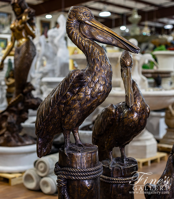 Bronze Fountains  - Set Of Bronze Pelicans - BF-816
