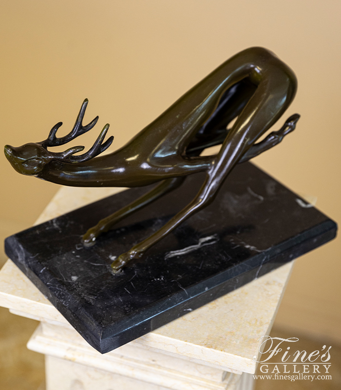 Bronze Statues  - Contemporary Bronze Deer Statue ( Vintage ) - BS-290