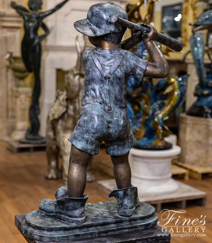 Bronze Statues  - Young Baseball Player Bronze Statue - BS-877
