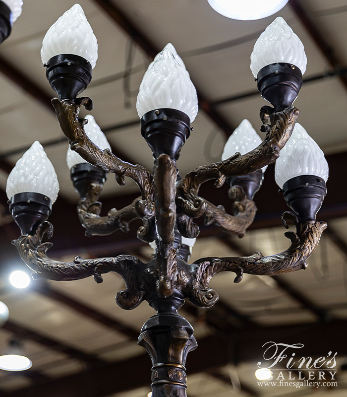 Lighting Lamposts  - Oversized Outdoor Candelabra Bronze Lamp Post Pair - LMP-010