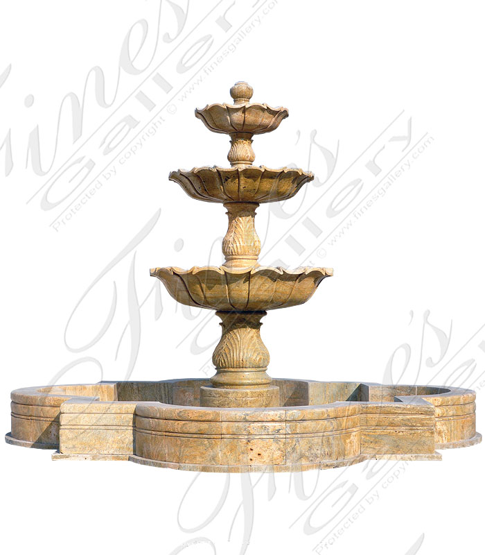 Marble Fountains  - Three Tiered Granite Fountain - MF-1255