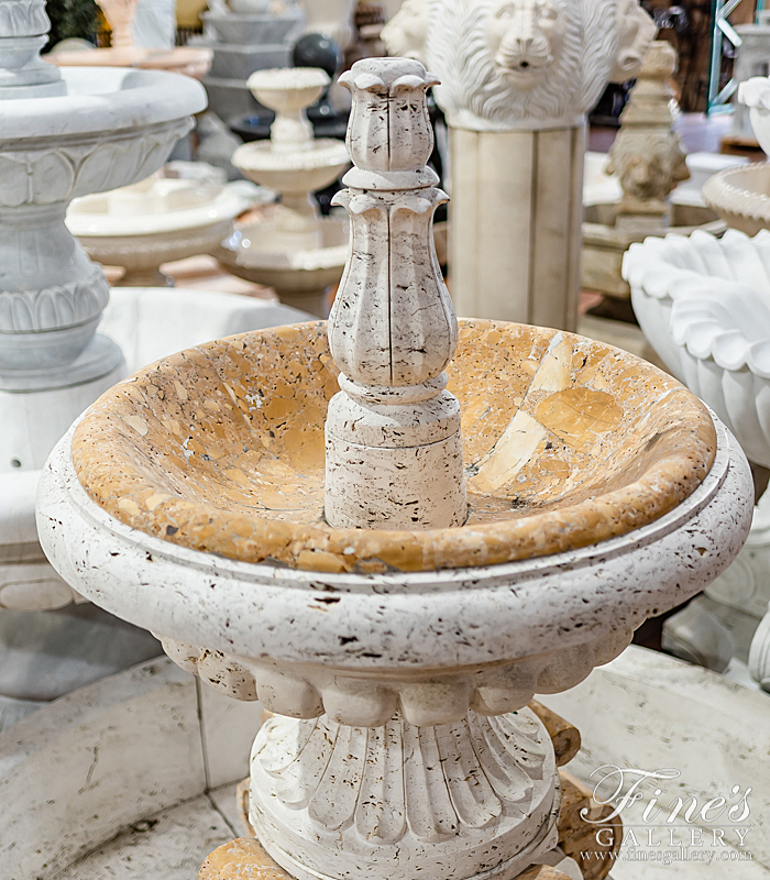 Marble Fountains  - Italian Ivory Travertine Old World Fountain - MF-1445