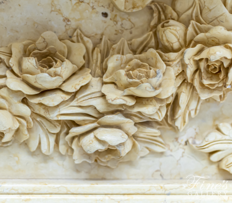 Marble Fireplaces  - Ornate Floral Marble Mantel - MFP-1711
