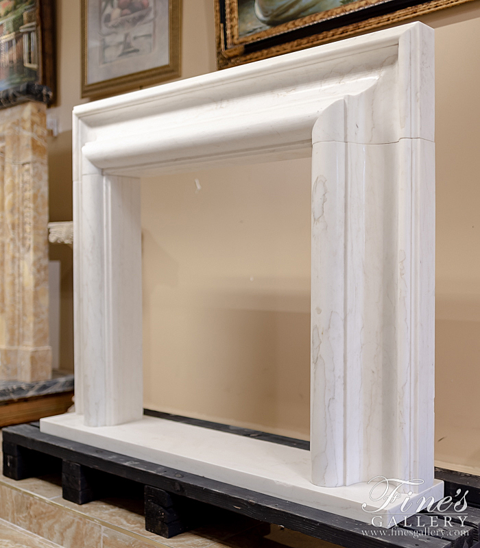 Marble Fireplaces  - 50 Inch Wide Bolection Mantel In Statuary White Marble - MFP-1818