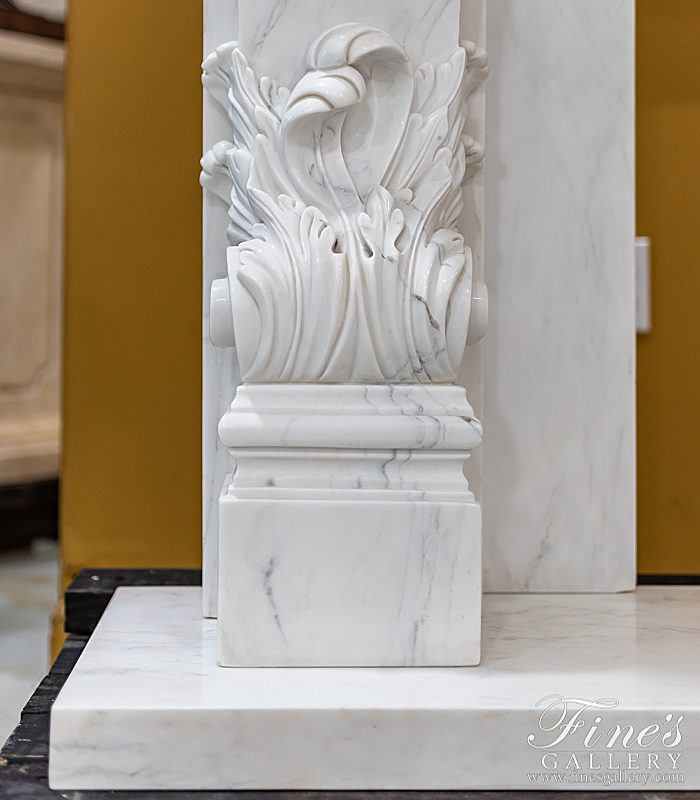 Marble Fireplaces  - Hand Carved Statuary Marble Mantel - MFP-997