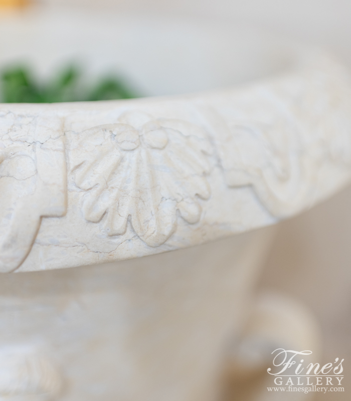Search Result For Marble Planters  - Mythical Cherub Marble Urns - MP-295