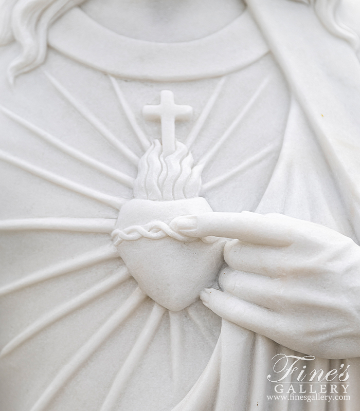 Search Result For Marble Statues  - Sacred Heart Of Jesus Statue - MS-1041