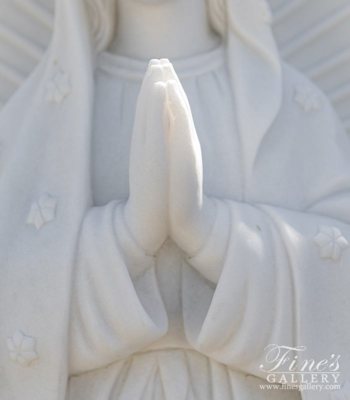 Marble Statues  - 72 Inch Our Lady Of Guadalupe In Statuary White Marble - MS-1213