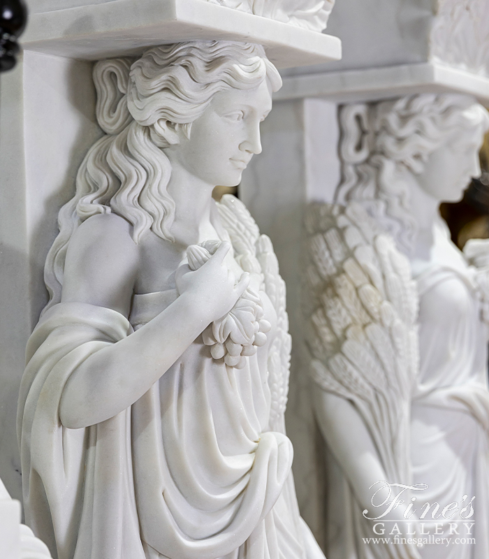 Marble Statues  - Stunning Grecian Statuary Caryatids - MS-1298