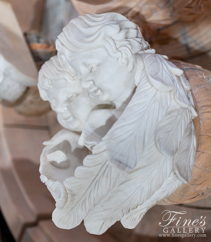 Marble Statues  - Cherub Twins Marble Wall Statue - MS-635