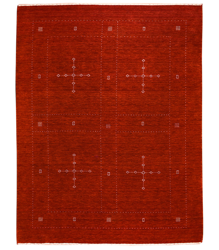 Red Gabbeh wool rug