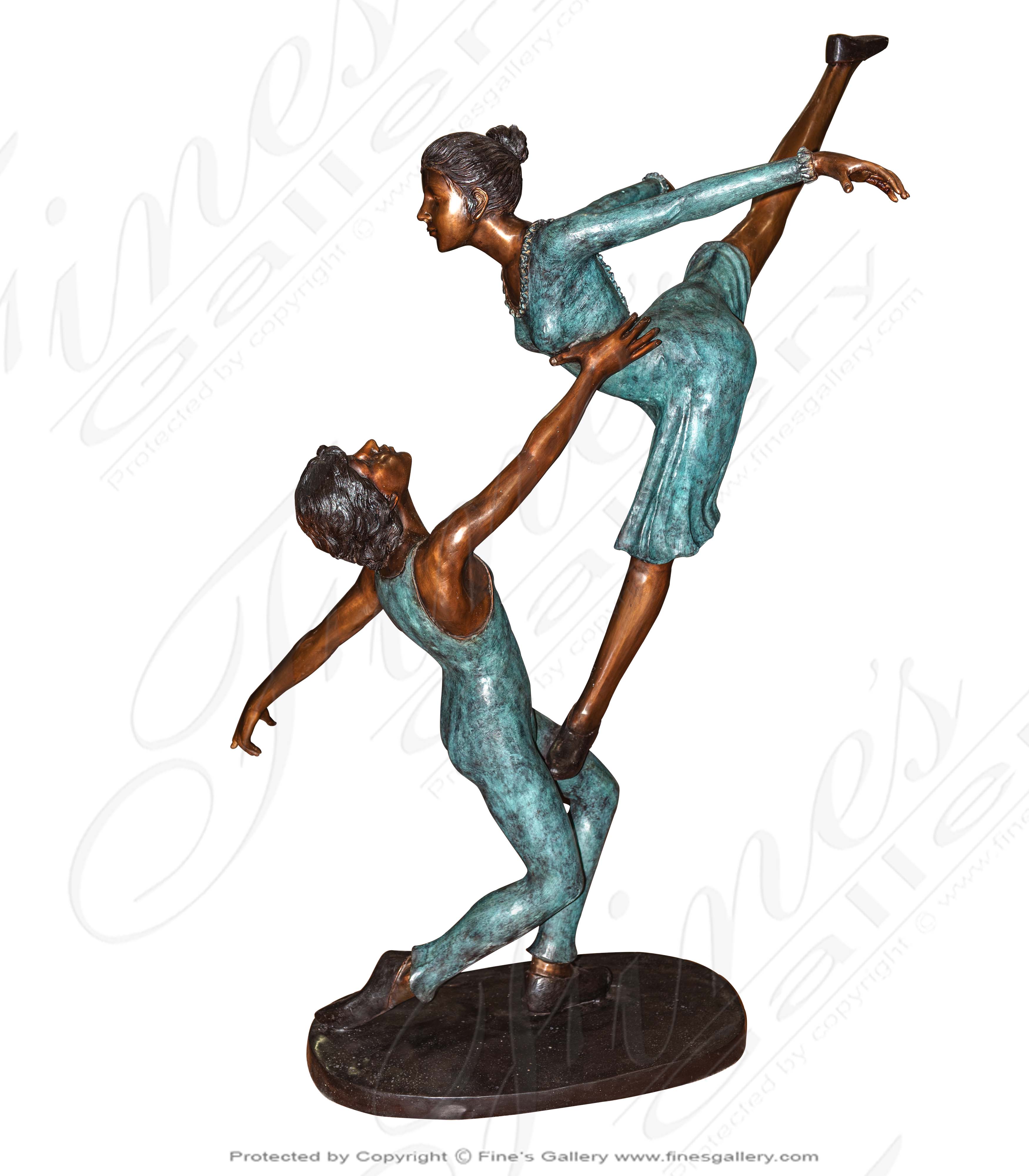 Kalkun tilskuer igennem Bronze Statues - Bronze Ballet Dancers - BS-1220 - Fine's Gallery, LLC.