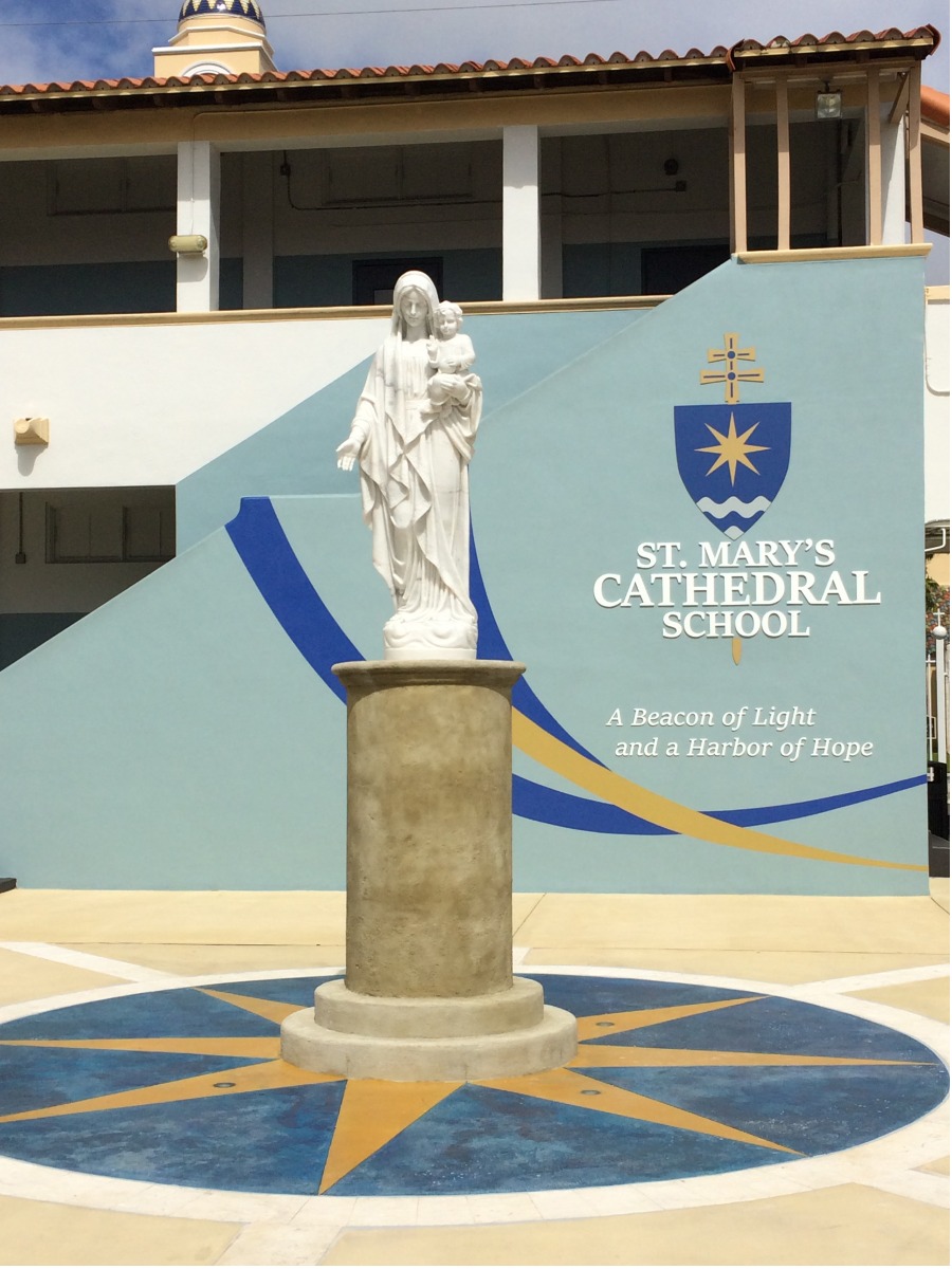 St Mary's Cathedral School Statue installed photo