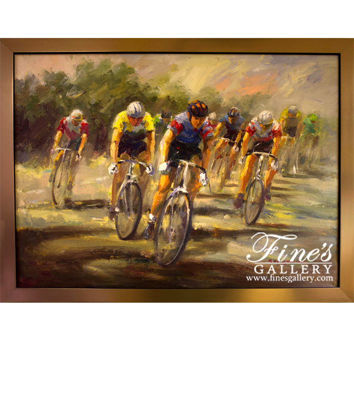 Painting Canvas Artwork  - Cyclist In Training  Canvas Painting - ART-024