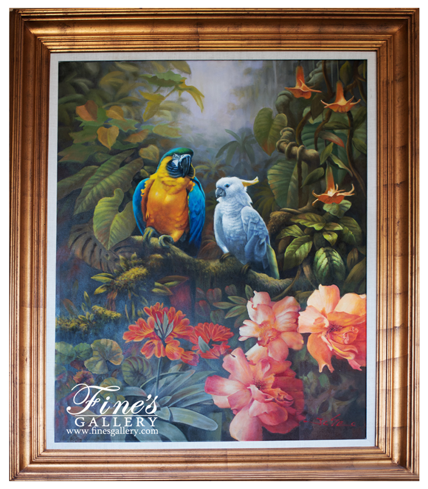 Painting Canvas Artwork  - Two Birds Whispering Canvas Painting - ART-037