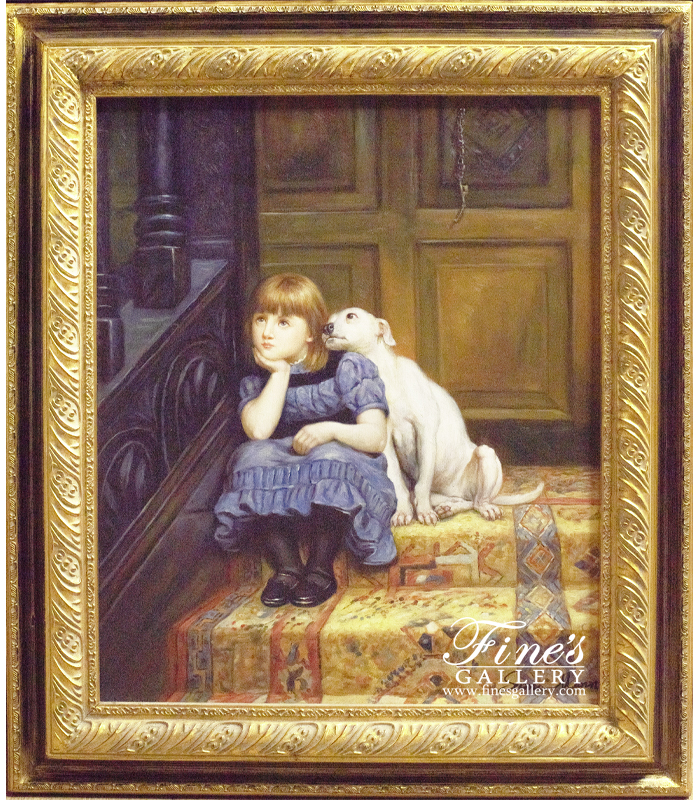 Painting Canvas Artwork  - A Girl And A Trusted Friend Canvas Painting - ART-043