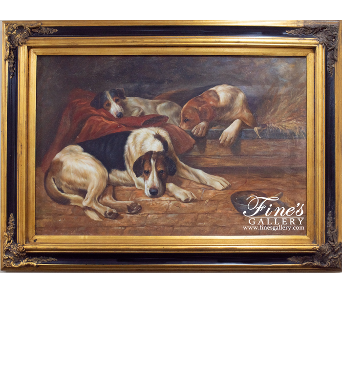 Painting Canvas Artwork  - Resting Dogs Canvas Painting - ART-051
