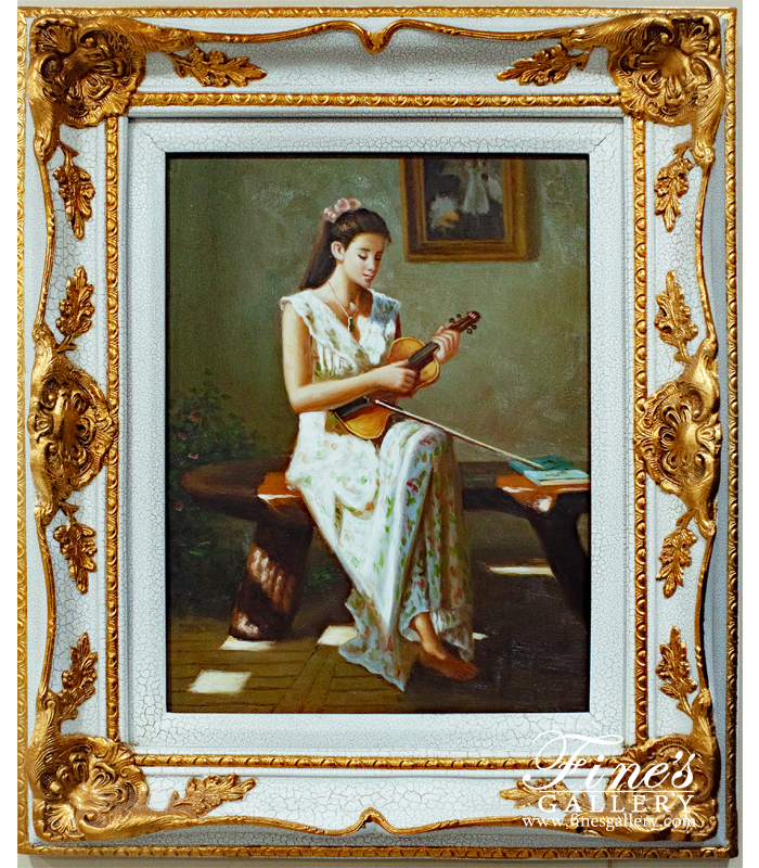 Painting Canvas Artwork  - A Lady Learning Canvas Painting - ART-054