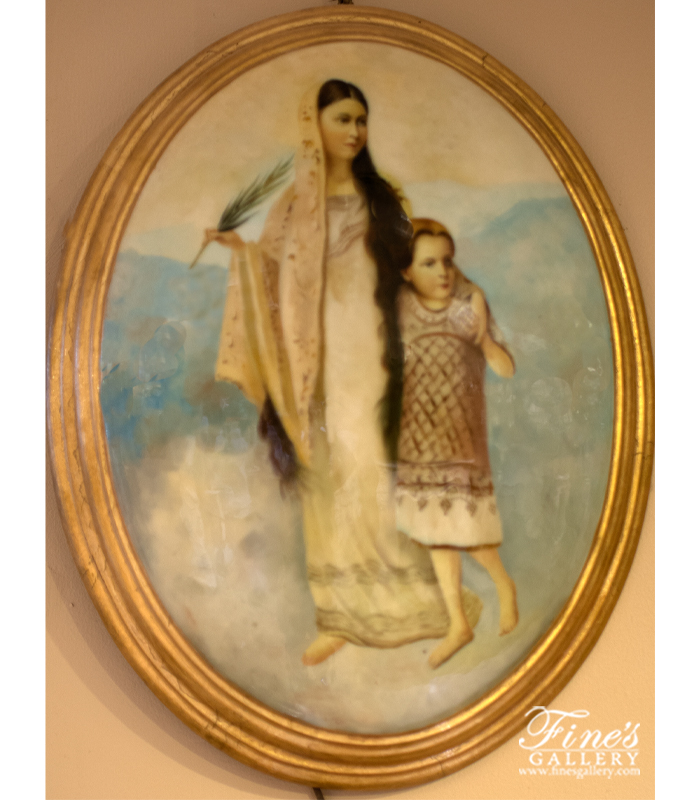 Painting Canvas Artwork  - A Woman And Child Painting On Wood - ART-073