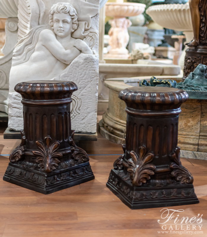 Bronze Bases  - Fluted Column Style Bronze Base - BB-109