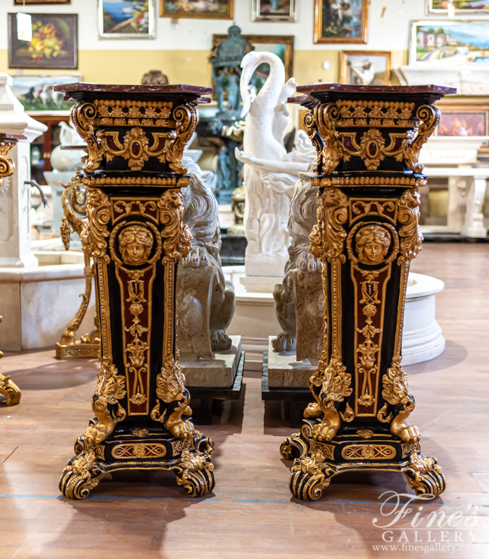 Bronze Bases  - Very Fine Bronze And Marble Pedestal Pair - BB-124