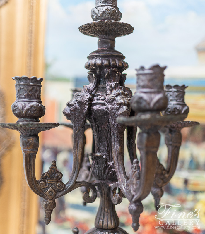 Bronze Candelabras  - Charming Old World Bronze Candelabra - BC-108