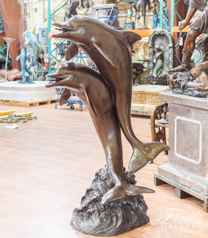 Bronze Fountains  - Dancing Dolphins Bronze Fountain - BF-150