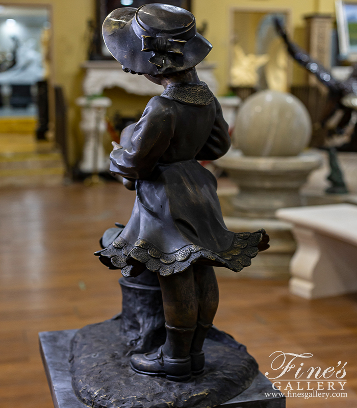 Bronze Fountains  - Bronze Fountain Girl With Watering Can - BF-178