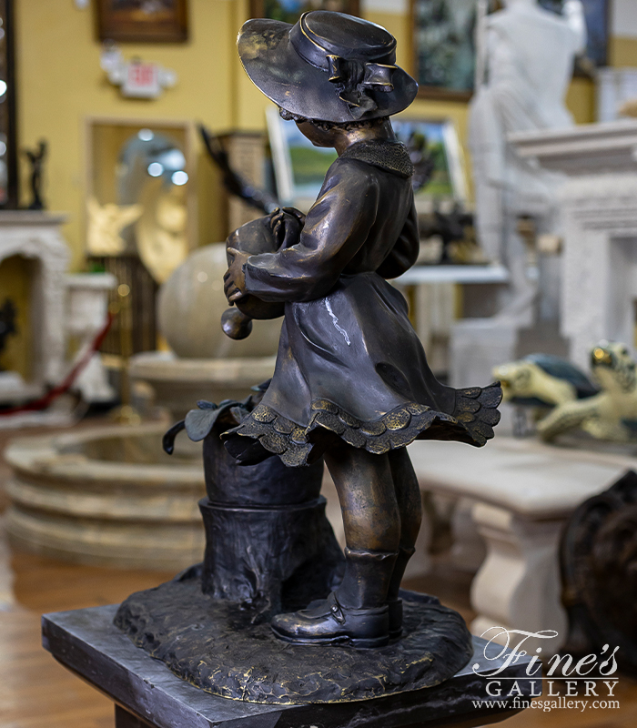 Bronze Fountains  - Bronze Fountain Girl With Watering Can - BF-178