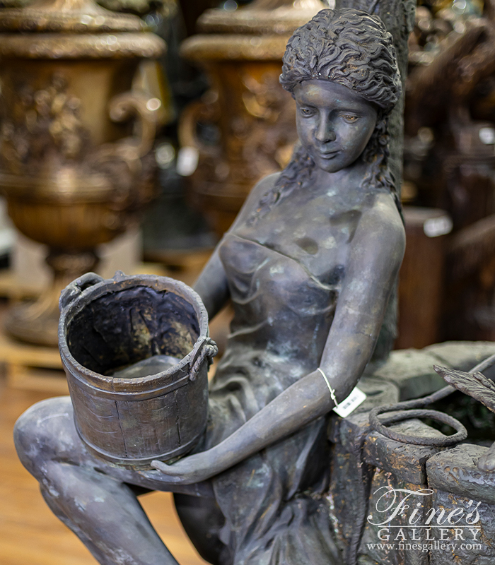 Bronze Fountains  - Maiden At The Well In Bronze - BF-185