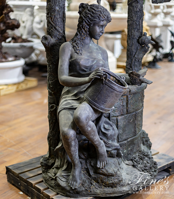 Bronze Fountains  - Maiden At The Well In Bronze - BF-185