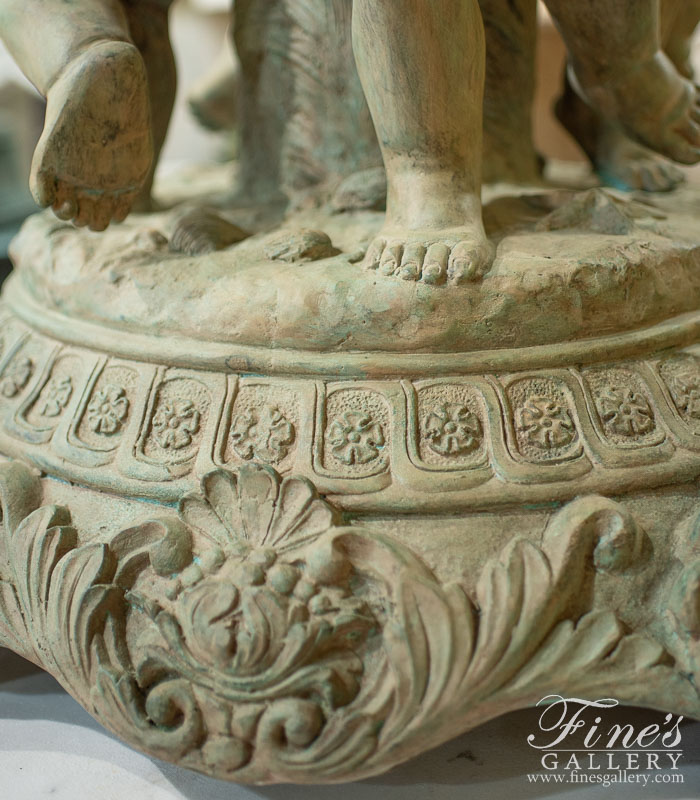 Bronze Fountains  - Cherub On Turtle Pedestal Fountain - BF-202