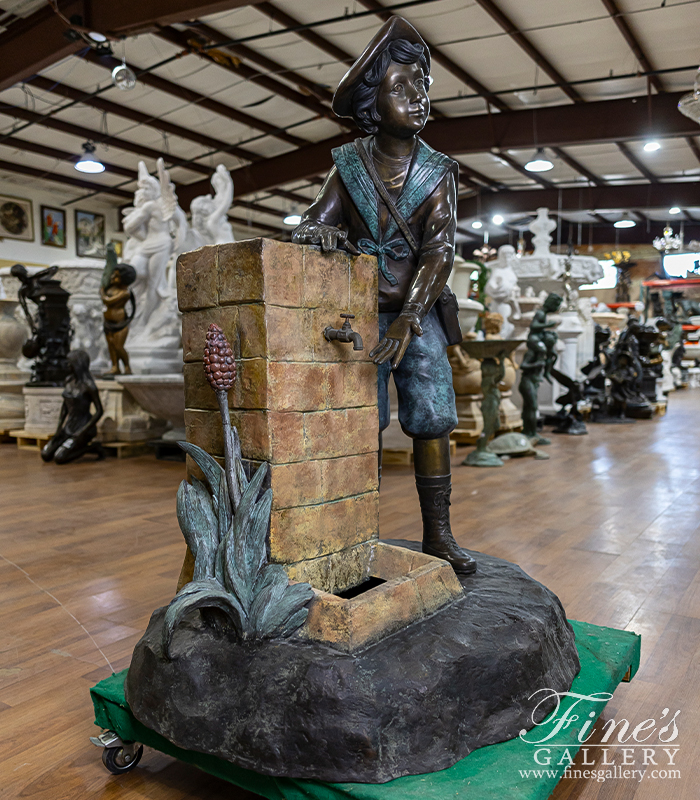 Bronze Fountains  - Colonial Boy Bronze Fountain - BF-211