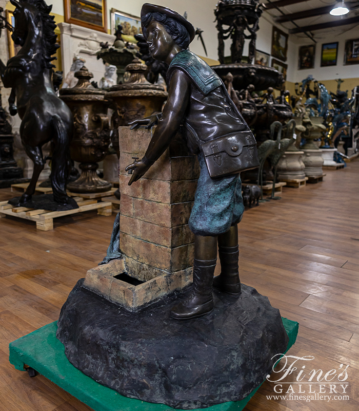 Bronze Fountains  - Colonial Boy Bronze Fountain - BF-211