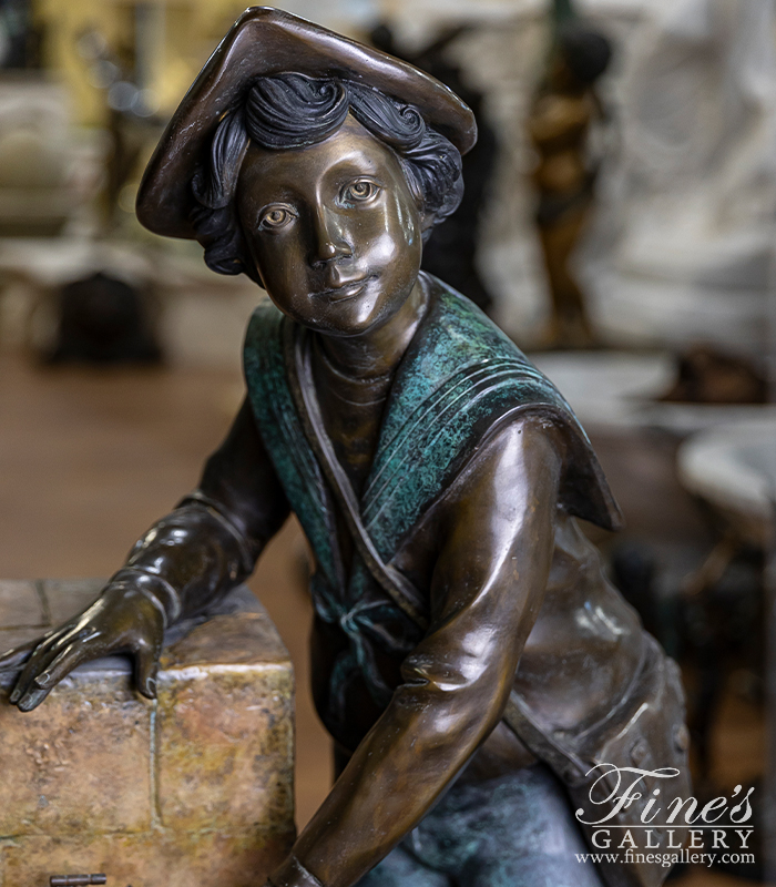 Bronze Fountains  - Colonial Boy Bronze Fountain - BF-211