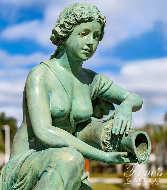 Bronze Fountains  - Lady Pouring Water Bronze Fountain - BF-233