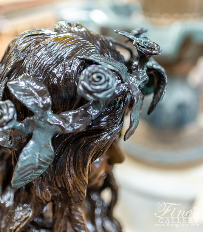 Bronze Fountains  - Nature's Maiden Bronze Female Fountain - BF-348