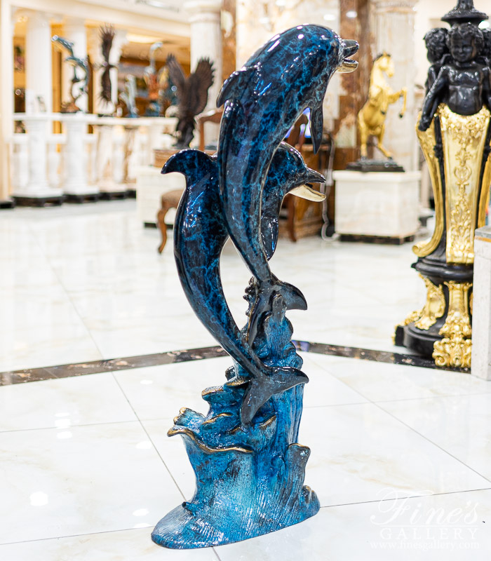 Search Result For Bronze Fountains  - Two Dolphins Bronze Fountain - BF-383