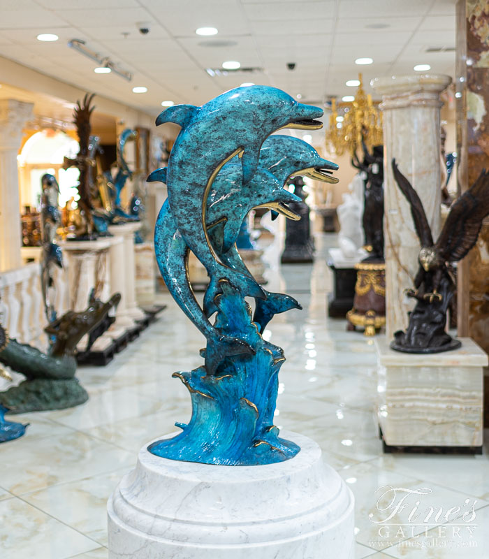 Search Result For Bronze Fountains  - Bronze Three Dolphins Fountain - BF-384