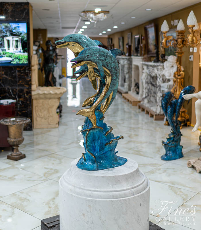 Search Result For Bronze Fountains  - Bronze Three Dolphins Fountain - BF-384