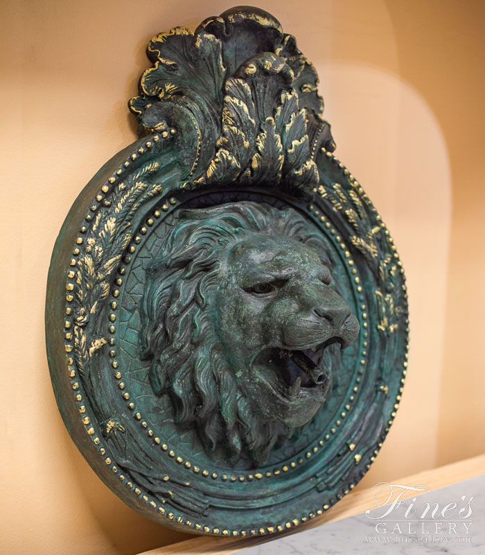 Bronze Fountains  - Lion Bronze Wall Fountains - BF-389