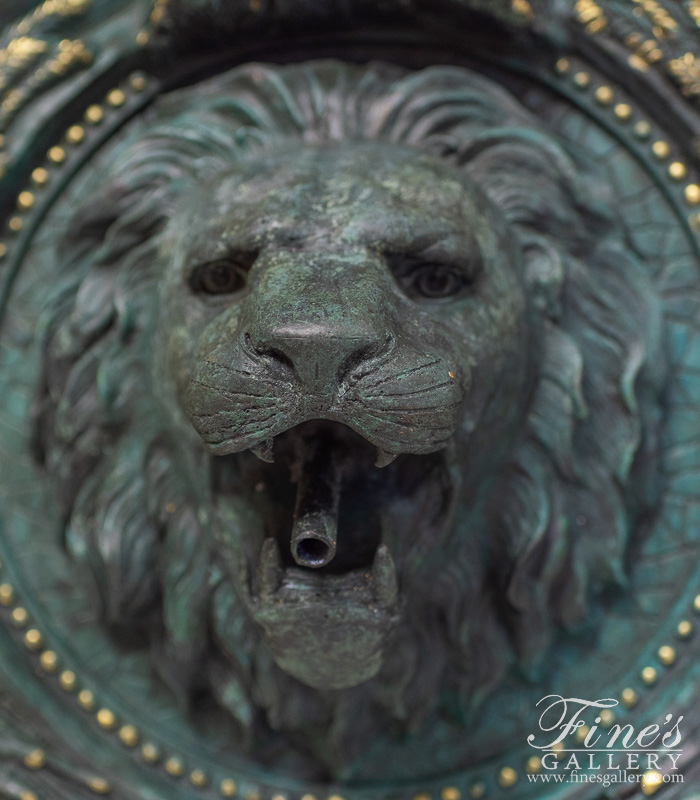 Bronze Fountains  - Lion Bronze Wall Fountains - BF-389