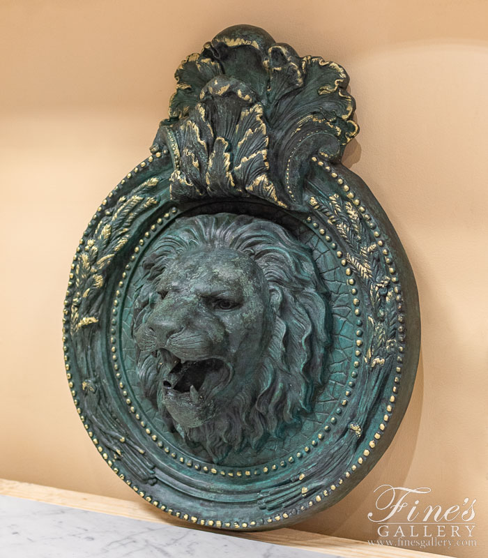 Bronze Fountains  - Lion Bronze Wall Fountains - BF-389