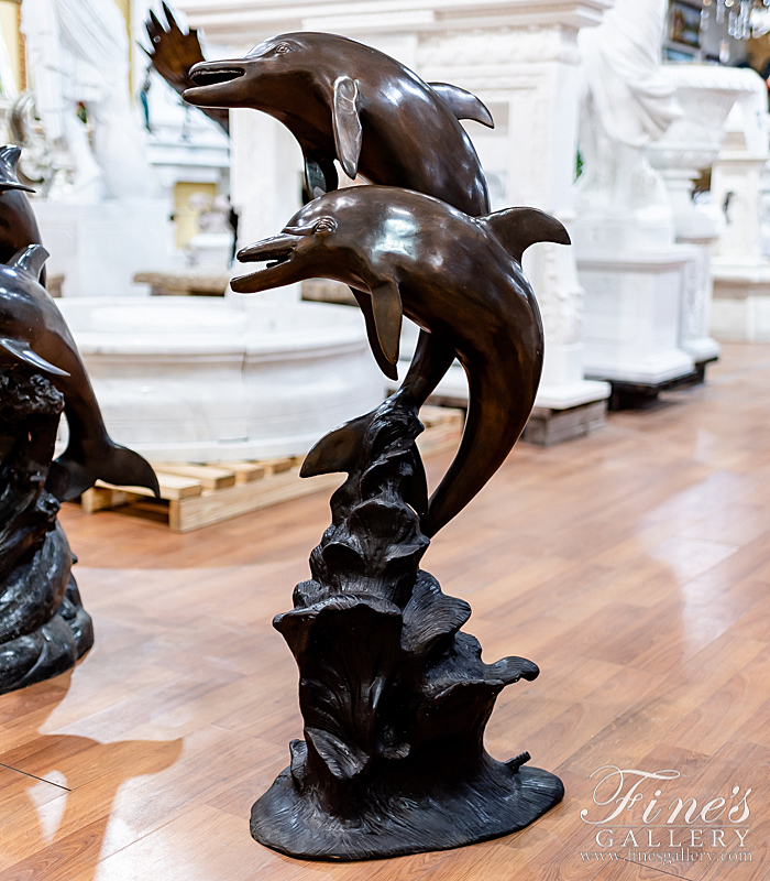Bronze Fountains  - Bronze Two Dolphins Fountain - BF-610