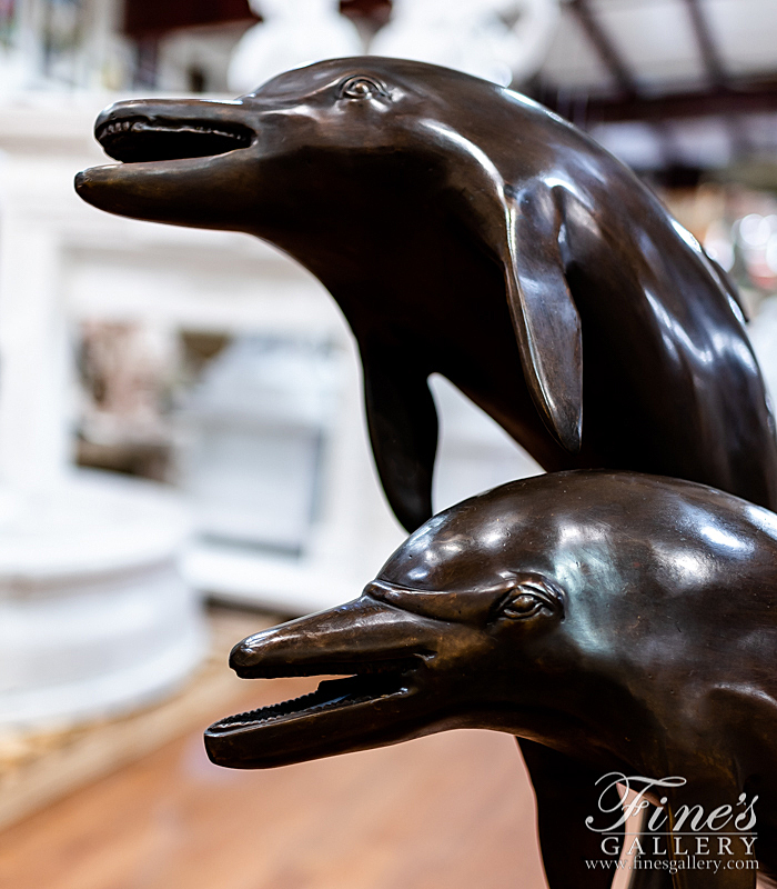 Bronze Fountains  - Bronze Two Dolphins Fountain - BF-610