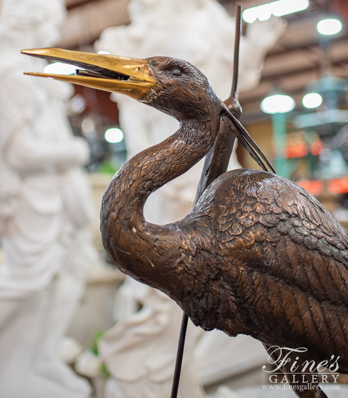 Bronze Fountains  - Great Blue Herons In Bronze - BF-611