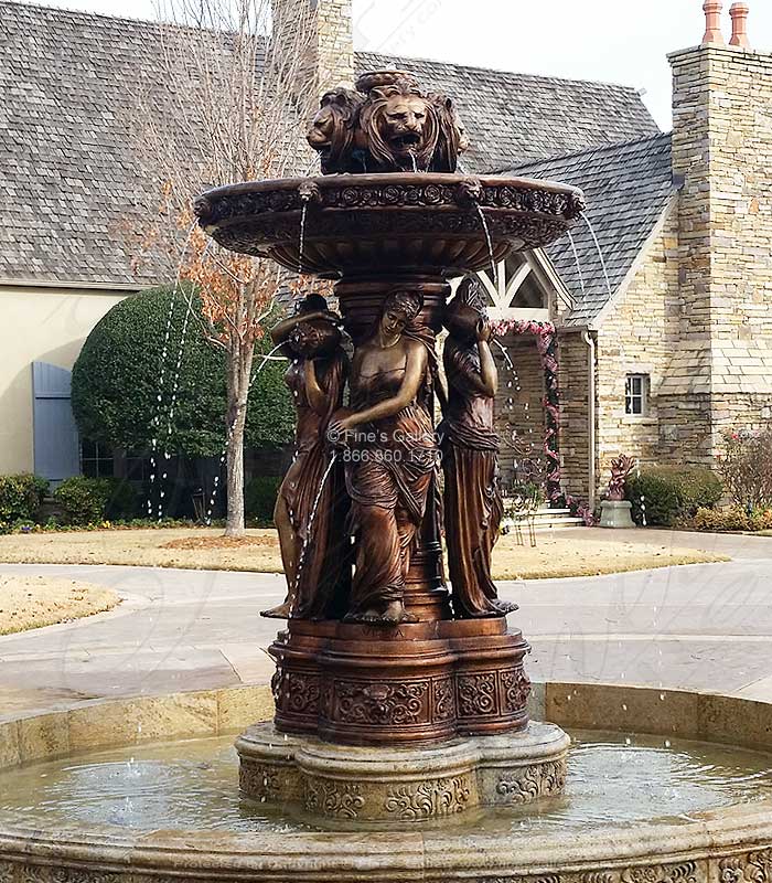 Search Result For Bronze Fountains  - Lions And Maidens Bronze Fountain - BF-640
